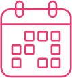 Pink calendar line art icon